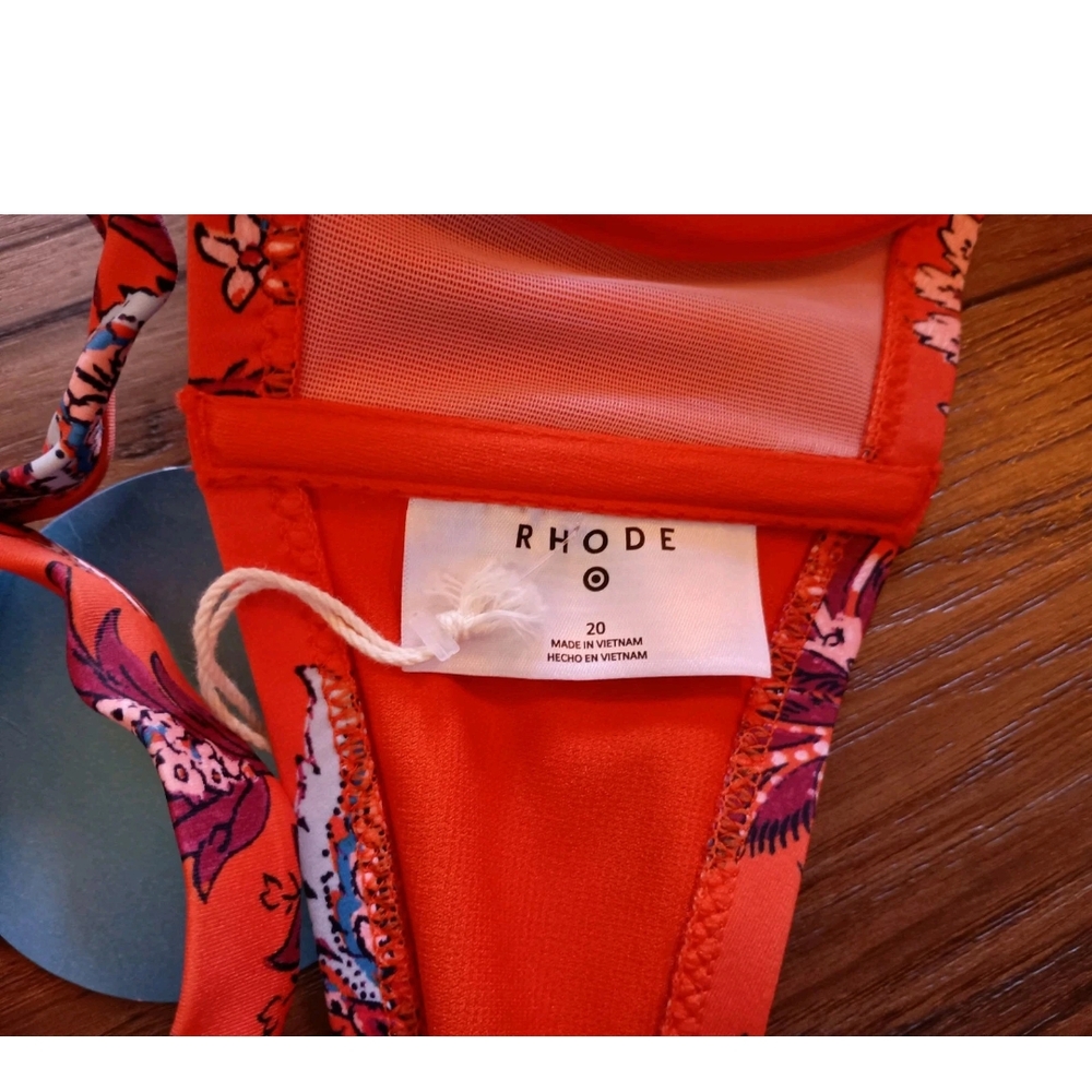 RHODE X Target Orange Floral Boho Bikini Swimwear - Picture 13 of 16